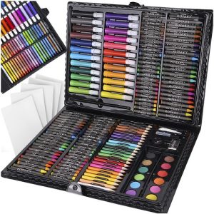 Painting set in a suitcase, 169 pcs, black (WNDR13948)