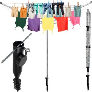 Large foldable garden dryer – 50 m rope + anchor – ideal for outdoor laundry (WNDR24225)