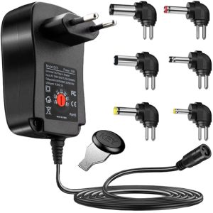 Universal Adjustable Power Supply 30W – 3V to 12V with 6 Interchangeable Tips and USB (WNDR24262)