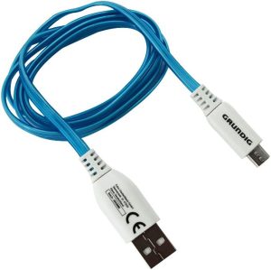 Grundig Charging and Data Cable – Micro USB to USB with LED Light, 1m (EDC)