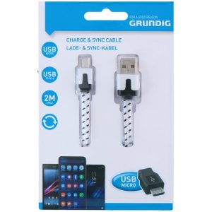 Grundig USB - Micro USB Nylon Cable, 2m (EDC)