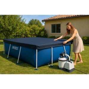 Frame Pool Cover 300x200 cm – Compatible with INTEX 28038 - Protective and Insulating Pool Cover (WNDR25187)