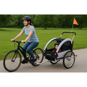 KRUZZEL 3-in-1 Bike Trailer & Jogger for 2 Children – Versatile, Safe, and Comfortable (WNDR25372)