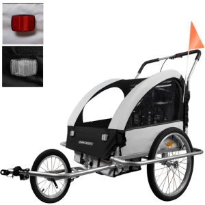 KRUZZEL 3-in-1 Bike Trailer & Jogger for 2 Children – Versatile, Safe, and Comfortable (WNDR25372)