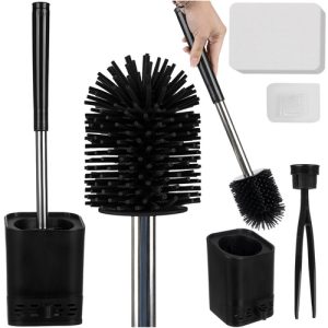 Toilet Brush with Stand, Black – RUHHY Bathroom Hygiene & Elegance (WNDR25725)
