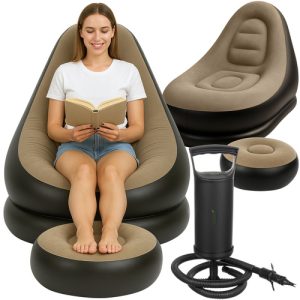 GARDLOV Inflatable Garden Armchair with Footstool (WNDR25365)