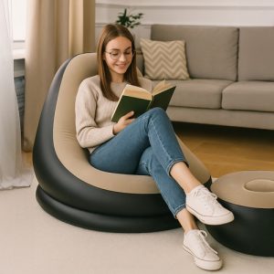 GARDLOV Inflatable Garden Armchair with Footstool (WNDR25365)
