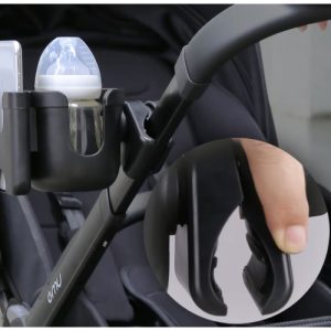 KRUZZEL Rotatable Cup and Phone Holder for Baby Strollers – Stable and Universal Fit (WNDR25347)