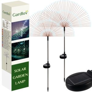 Set of 2 Solar Garden Dandelion LED Lamps – Cold White Light, Waterproof (WNDR25477)