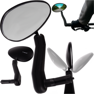 TRIZAND Left Bicycle Mirror – Shatterproof, Lightweight, Adjustable, Universal Mount (WNDR25781)