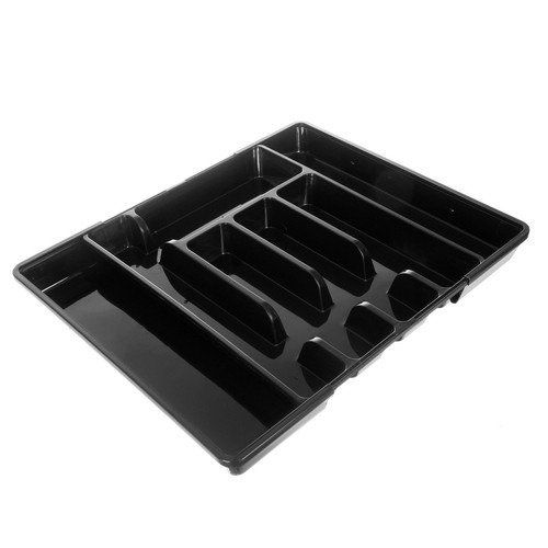 Black Cutlery Organizer for Kitchen Drawer with Sliding Insert (WNDR24748) - Image 8