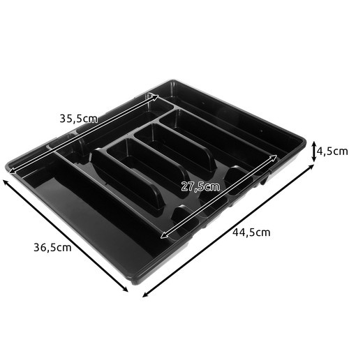 Black Cutlery Organizer for Kitchen Drawer with Sliding Insert (WNDR24748) - Image 12
