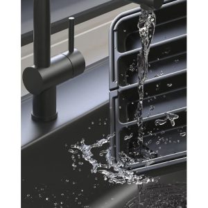 Black Cutlery Organizer for Kitchen Drawer with Sliding Insert (WNDR24748)