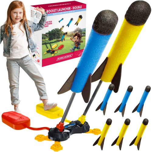 Foam Rocket Launcher with Pump and Double Catapult for Kids (WNDR24724)
