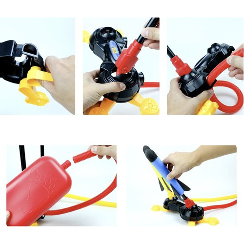 Foam Rocket Launcher with Pump and Double Catapult for Kids (WNDR24724) - Image 3