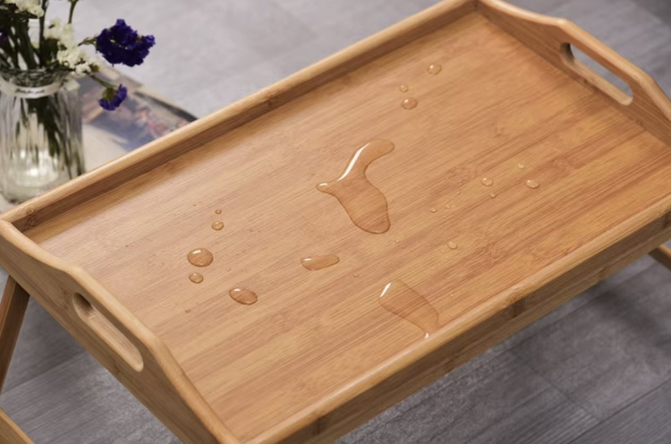 Folding Bamboo Breakfast Table for Bed with Laptop Function (WNDR25052) - Image 9