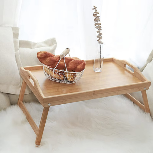 Folding Bamboo Breakfast Table for Bed with Laptop Function (WNDR25052) - Image 2