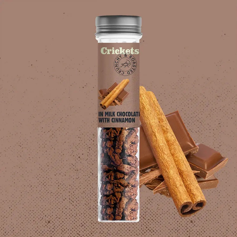 Milk Chocolate and Cinnamon Flavored Crispy Roasted Crickets – 20g