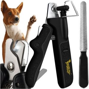 LED Nail Clippers for Dogs & Cats – Safe Pet Trimmer with File & Claw Catcher (WNDR24739)