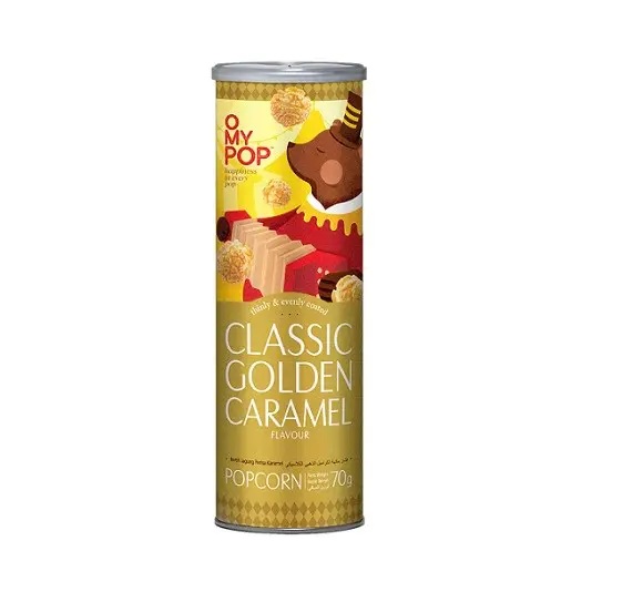 OMYPOP Classic Golden Caramel – caramel flavored popcorn, 70g