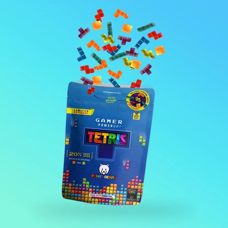 Powerbears Gamer PowerUp Tetris Gummies – Fruit-Flavored Energy Candy, 50g - Image 2