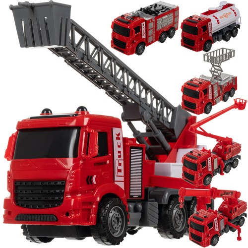 Toy Fire Trucks in a 6-in-1 Set for Little Rescue Enthusiasts (WNDR24631)