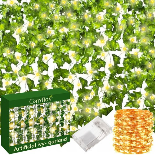 Natural Look Artificial Ivy with LED Backlight – 25 m, 960 Leaves (WNDR24538)