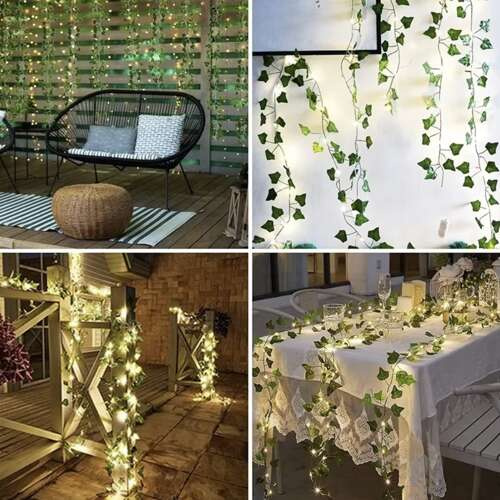 Natural Look Artificial Ivy with LED Backlight – 25 m, 960 Leaves (WNDR24538) - Image 5