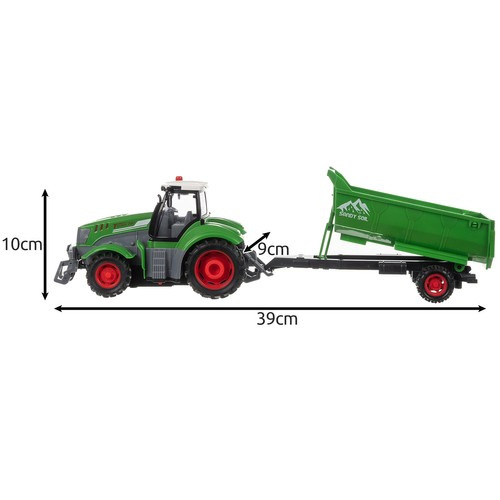 Remote Controlled Toy Tractor with Trailer – Functional Tipping Trailer and LED Lights (WNDR24850) - Image 16