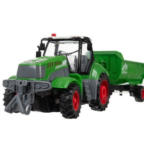 Remote Controlled Toy Tractor with Trailer – Functional Tipping Trailer and LED Lights (WNDR24850) - Image 3