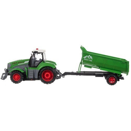 Remote Controlled Toy Tractor with Trailer – Functional Tipping Trailer and LED Lights (WNDR24850) - Image 4