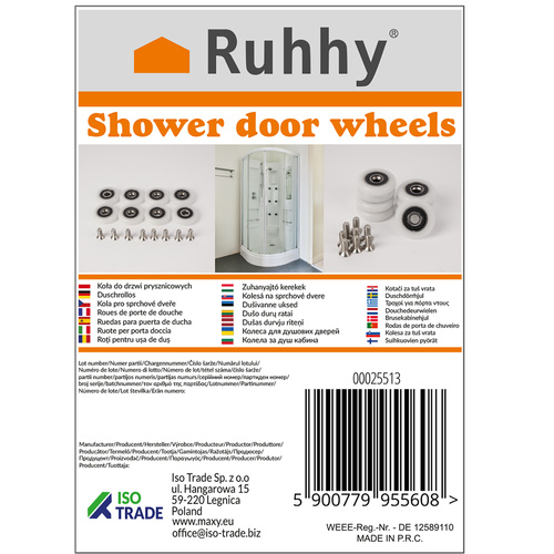 Shower Cabin Rollers – Set of 8 | Universal Fit, Ball Bearings, Smooth & Silent (WNDR25513) - Image 15