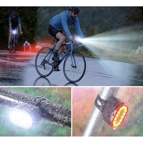 Trizand Bicycle Lamp Front & Rear LED Light Set – USB (WNDR24003) - Image 3