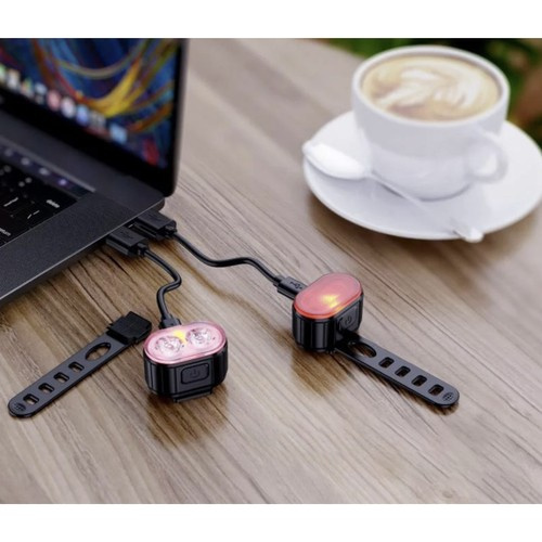 Trizand Bicycle Lamp Front & Rear LED Light Set – USB (WNDR24003) - Image 4
