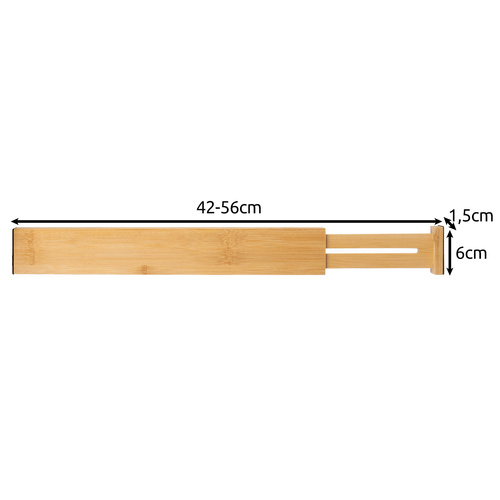 Natural Bamboo Adjustable Drawer Dividers – Set of 4 (WNDR25633) - Image 11