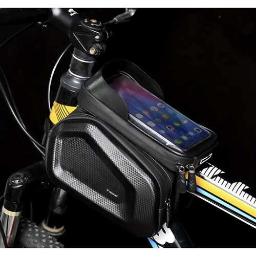 Waterproof Bike Phone Bag with Touch Panel – Frame-Mounted, 2 Side Pockets (WNDR25378) - Image 3