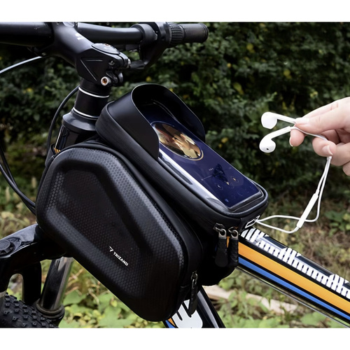 Waterproof Bike Phone Bag with Touch Panel – Frame-Mounted, 2 Side Pockets (WNDR25378) - Image 4