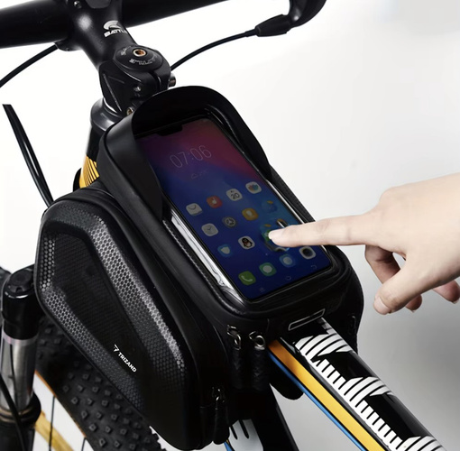 Waterproof Bike Phone Bag with Touch Panel – Frame-Mounted, 2 Side Pockets (WNDR25378) - Image 5