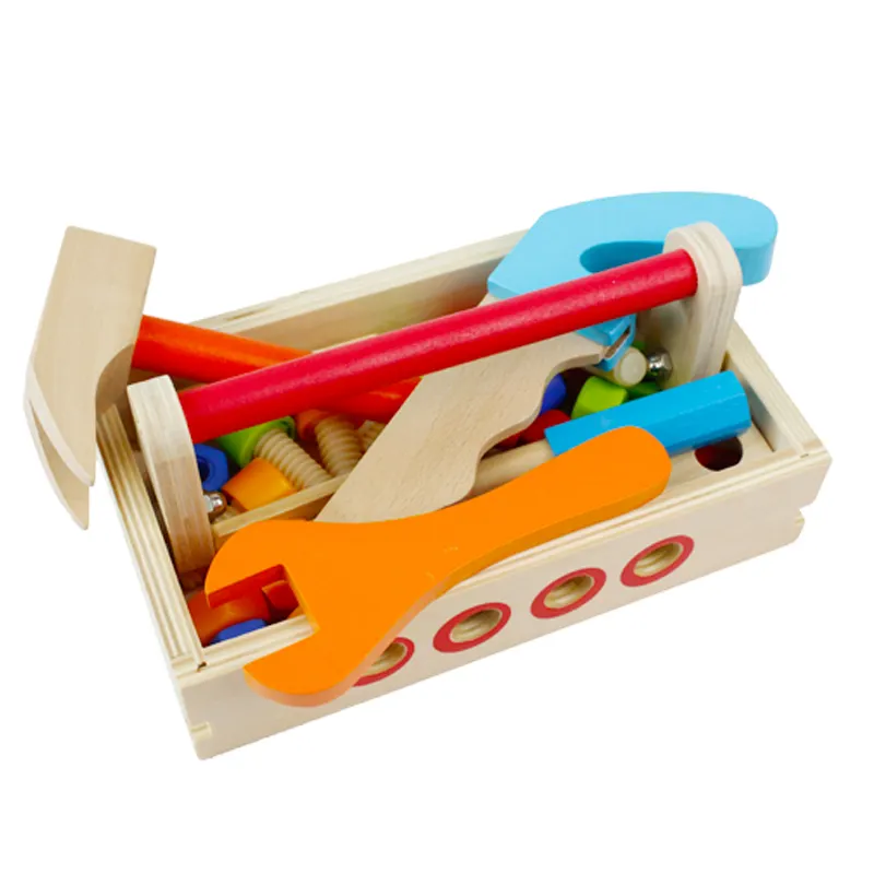Detachable Wooden Tool Box Set – Carpenter Workbench Toy with Nuts & Screws | Educational Construction Playset for Kids (WNDR9421) - Image 4