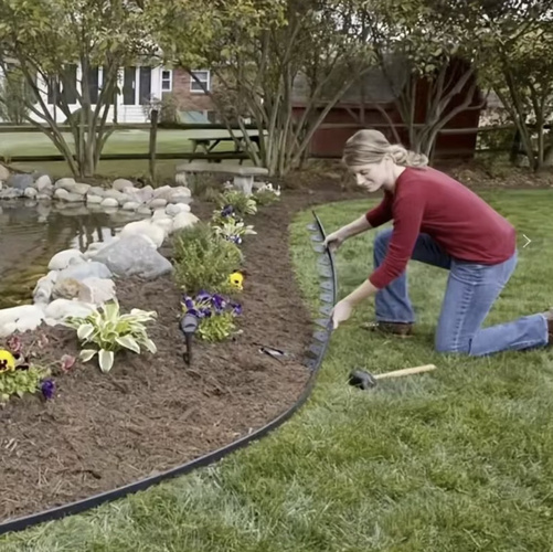 Flexible Garden Lawn Edge – 10m Black Border with 20 Mounting Pegs (WNDR24561) - Image 7