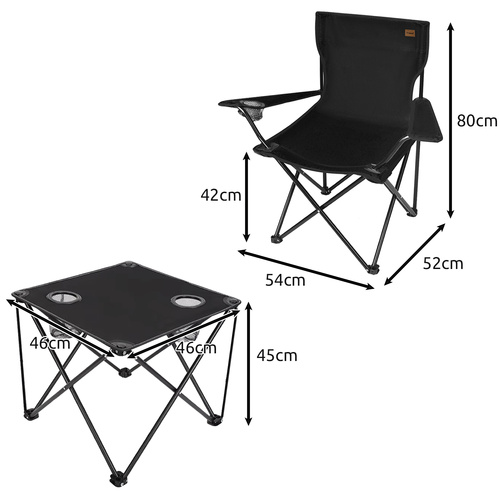 2 Folding Fishing Chairs + Camping Table Set (WNDR25468) - Image 14