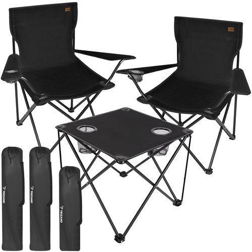 2 Folding Fishing Chairs + Camping Table Set (WNDR25468)