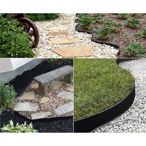 Flexible Garden Lawn Edge – 6cm x 10m Black with 20 Pegs (WNDR24562) - Image 6