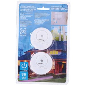 Grundig 2x Security Sensor – Door, Window & Drawer Alarm Siren (95dB) (EDC)