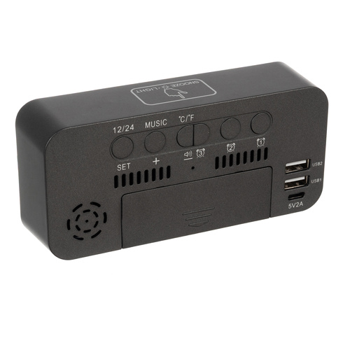 Multifunctional LED Alarm Clock - USB & Battery Powered (WNDR24736) - Image 9