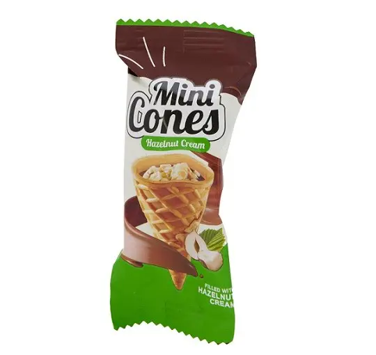 Mini Cones Hazelnut Cream – Winter Cone Snack with Hazelnut Filling, 100g - Image 2
