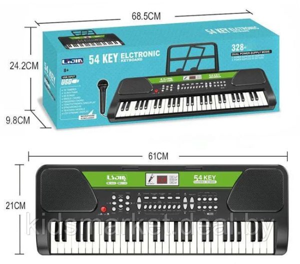 54-Key Electronic Keyboard for Kids with Microphone, Sheet Music Stand & LED Display - Image 5