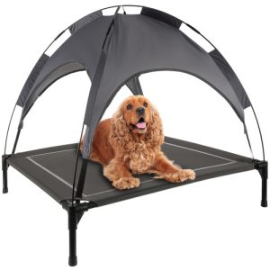 PURLOV XXL Covered Raised Dog Bed - Waterproof, UV-Resistant Canopy (WNDR25428)