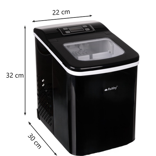 RUHHY Ice Maker 12kg/24h - Home Ice Cube Machine with Timer, Display and 2 Cube Sizes (WNDR25565) - Image 12