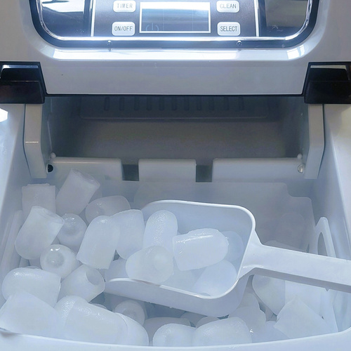 RUHHY Ice Maker 12kg/24h - Home Ice Cube Machine with Timer, Display and 2 Cube Sizes (WNDR25565) - Image 2